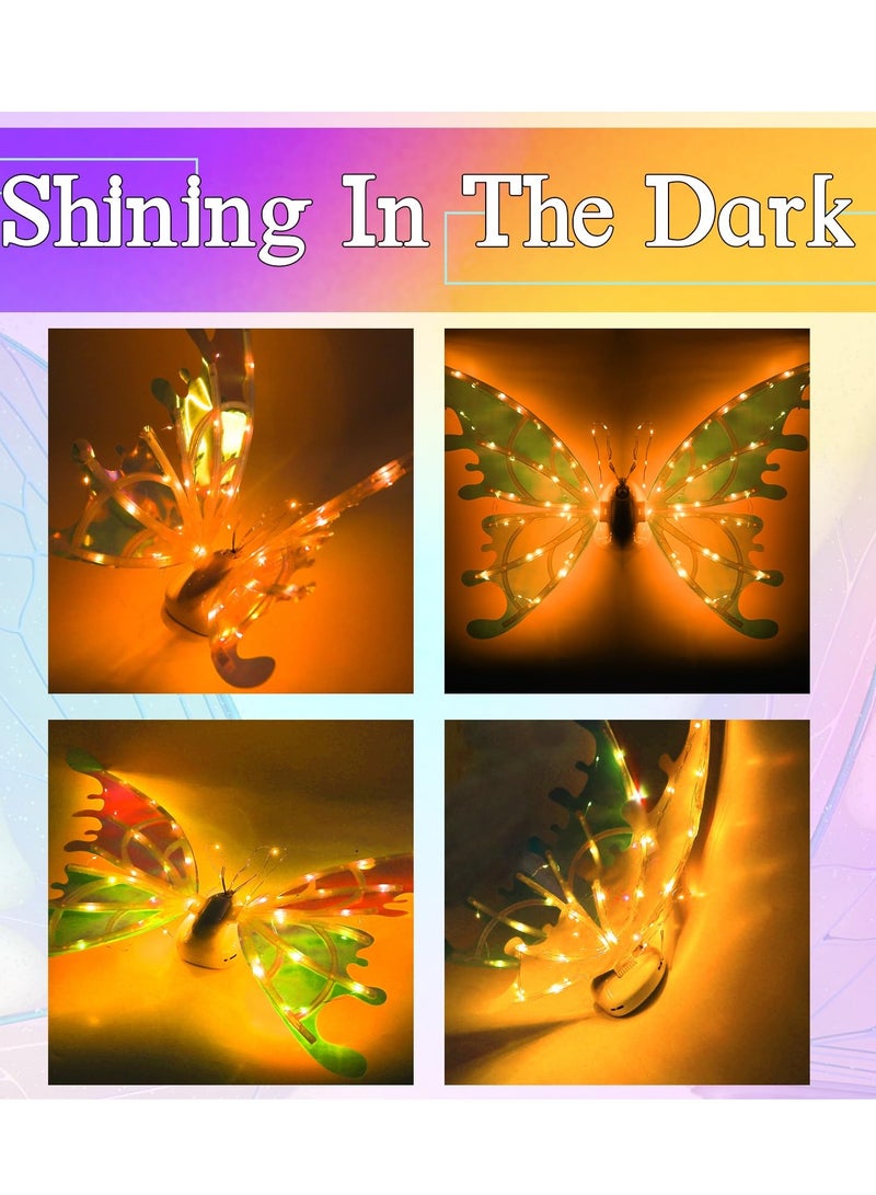 SYOSI Light up Fairy Wings for Adults, LED Butterfly Girls Women, Party Costume Dress Up, Gifts Kids - Image 2