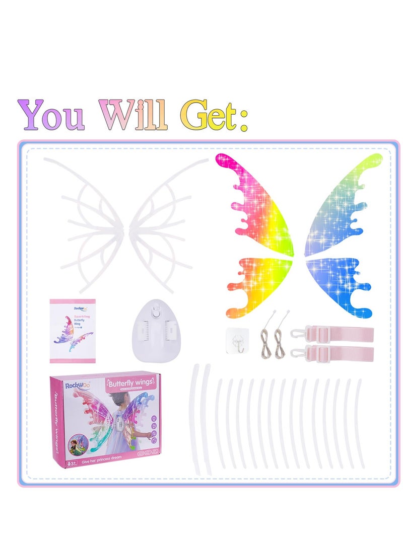 SYOSI Light up Fairy Wings for Adults, LED Butterfly Girls Women, Party Costume Dress Up, Gifts Kids - Image 3