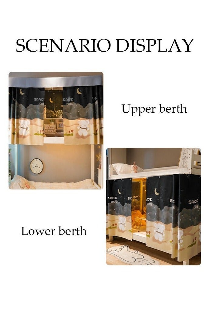 JUNYOUK 2 Pcs Private Bed Curtain At The Bottom Of The Bunk Bed, Breathable And Dustproof Single Bed Blackout Curtain, Dormitory Family Bed Curtain, Can Cover 3 Sides - Image 3