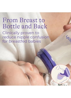 Lansinoh Lansinoh Baby Bottles for Breastfeeding Babies, 240ml, 3 Count, Includes 3 Medium Flow (Size 3M)  - Image 4