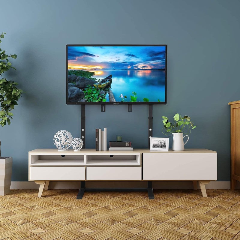 أونهو حامل تلفزيون أرضي UNHO مع حامل: عربة قائمة بذاتها قابلة لتعديل الارتفاع لشاشات LED LCD المسطحة من 32 إلى 85 بوصة، أقصى VESA 800x600، وزن تحميل 40 كجم - Image 2