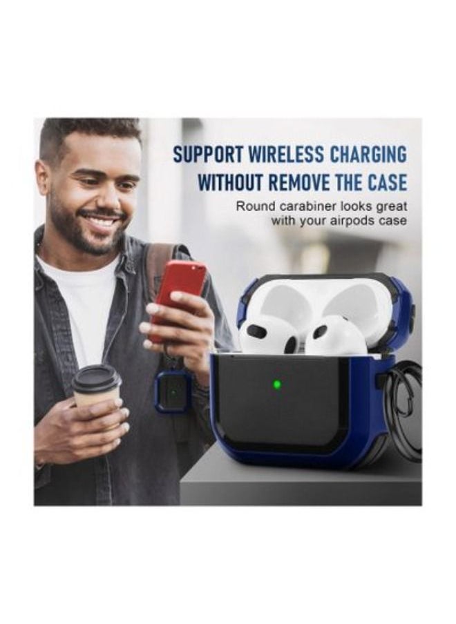 Generic - AirPods 3 Case Cover with Keychain Upgraded Armor Shockproof Hard-Shell Protective TPU Compatible for Apple Airpods 3rd Generation Case for Women Men Girls Boys (Front LED Visible) - Image 1