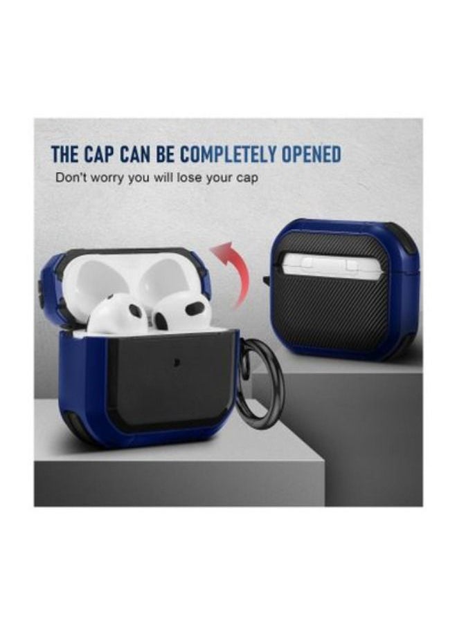 Generic - AirPods 3 Case Cover with Keychain Upgraded Armor Shockproof Hard-Shell Protective TPU Compatible for Apple Airpods 3rd Generation Case for Women Men Girls Boys (Front LED Visible) - Image 1