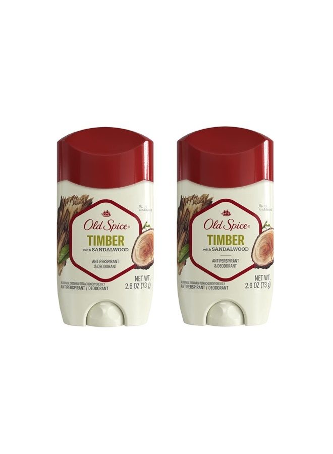 Old Spice مجموعة فريشر مزيل العرق ومضاد التعرق تيمبر - 2.6 أونصة، عبوة من 2 - Image 1