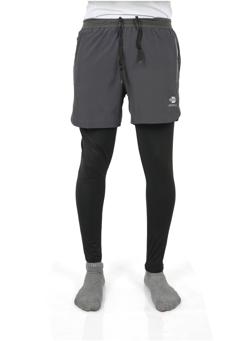 2-in-1 Running Pants for Men – Compression Tights and Athletic Shorts with Pockets for Gym and Workouts