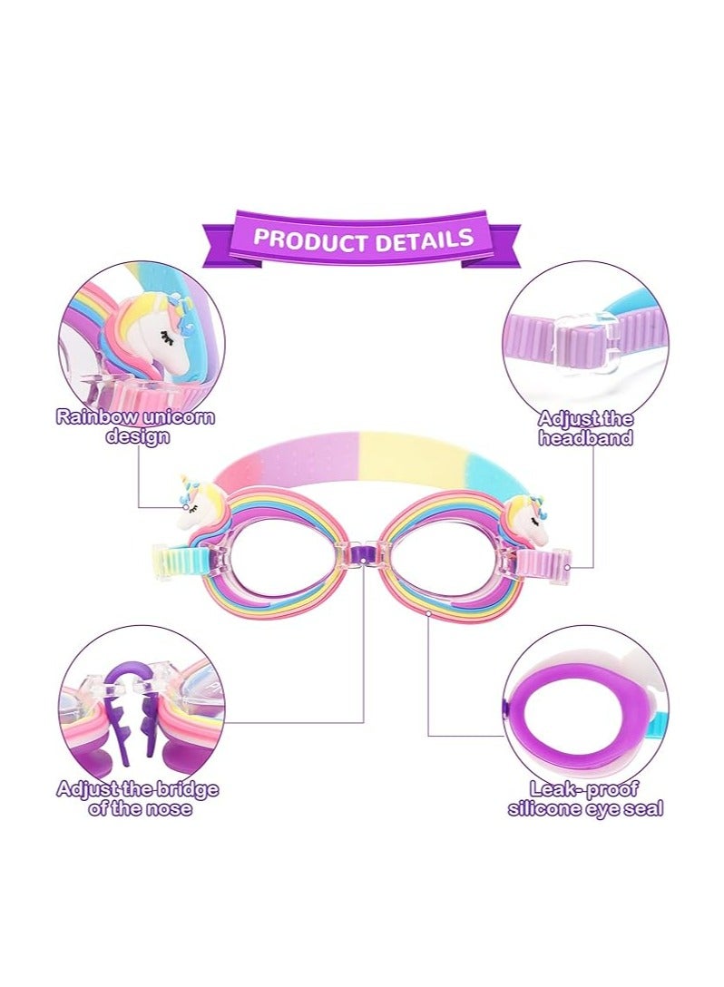 أوزيغالور احزمة السباحة للأطفال مع حزام متغير البعد للأطفال من 3 إلى 15 عامًا، تصميم جسر الأنف المرن - Image 3