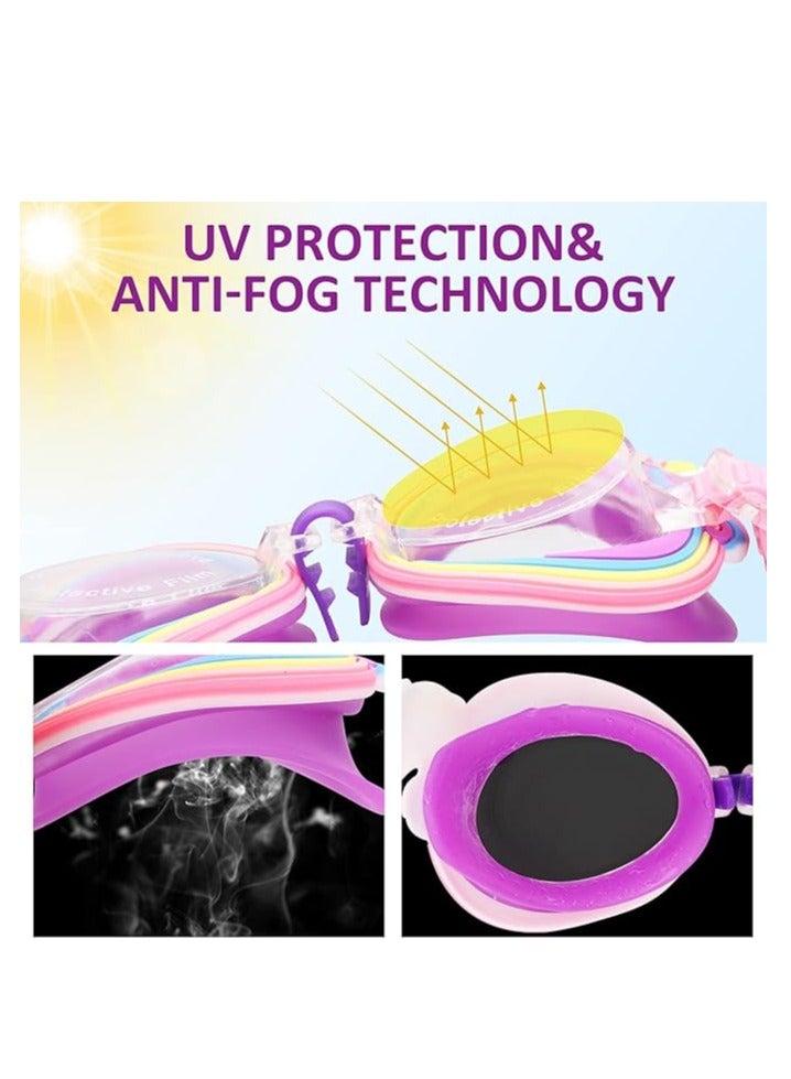 أوزيغالور احزمة السباحة للأطفال مع حزام متغير البعد للأطفال من 3 إلى 15 عامًا، تصميم جسر الأنف المرن - Image 5