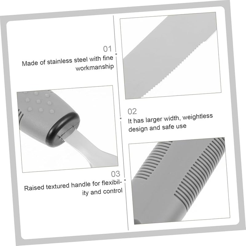 Stainless Steel Adaptive Utensils Set with TPR Grip for Elderly Anti Slip Forks Spoons Knives - Image 5