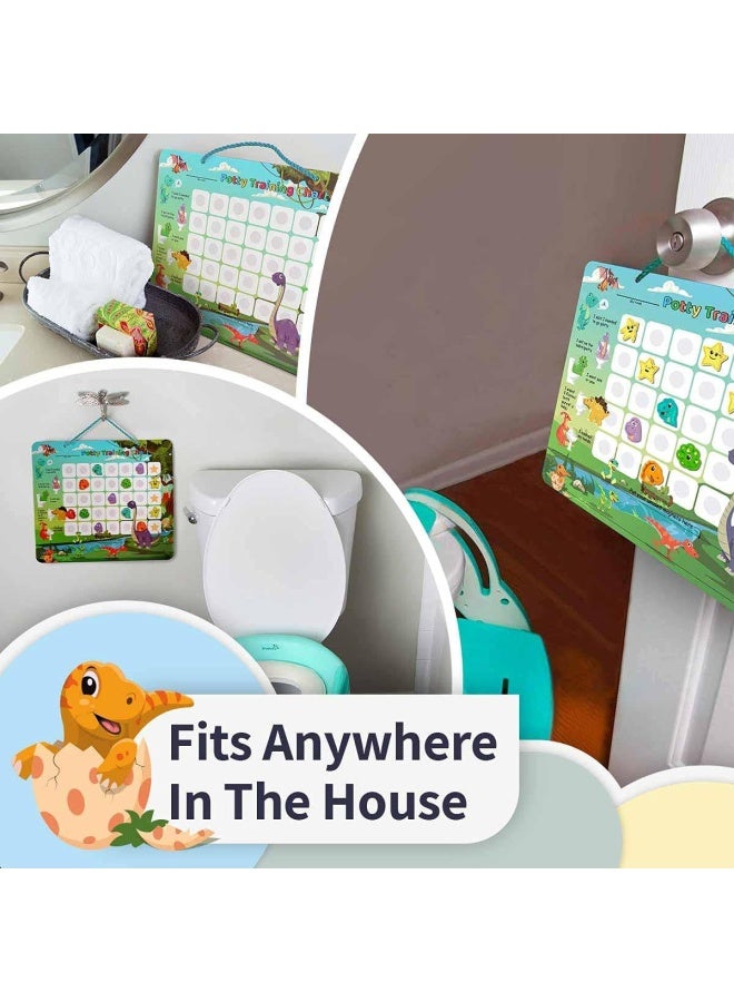 Putska Dinosaur Potty Training Chart And 35 Magnetic Stickers - Potty Chart  Potty Training Sticker Chart  Potty Training Chart For Toddlers Boys  Potty Training Stickers  Potty Chart For Girls With Stickers - Image 2