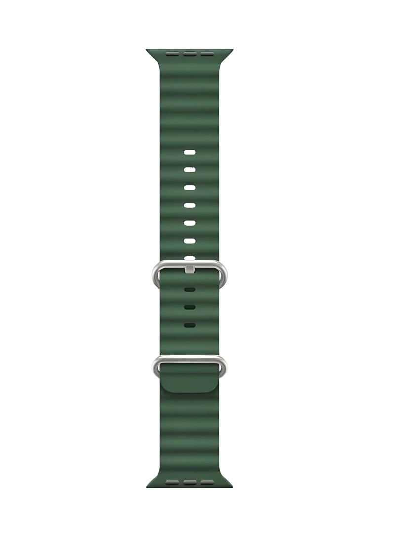 Durable Sport Watch Band - Waterproof Silicone Watch Strap for Smartwatches - Flexible and Comfortable - Fits 42/44/45/49mm-GREEN  - Image 2