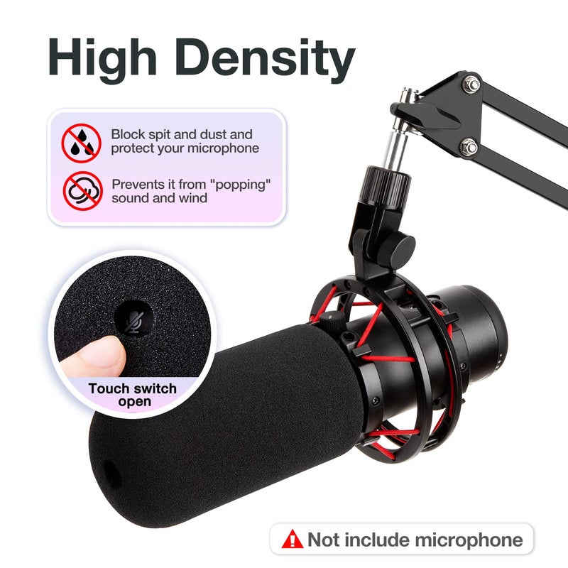 SUNMON HyperX QuadCast Pop Filter Windscreen Compatible with HyperX QuadCast S Microphone - Mic Foam Windscreen Noise Reduction,Improved Sound Quality, Microphone Pop Filter for HyperX QuadCast - Image 3