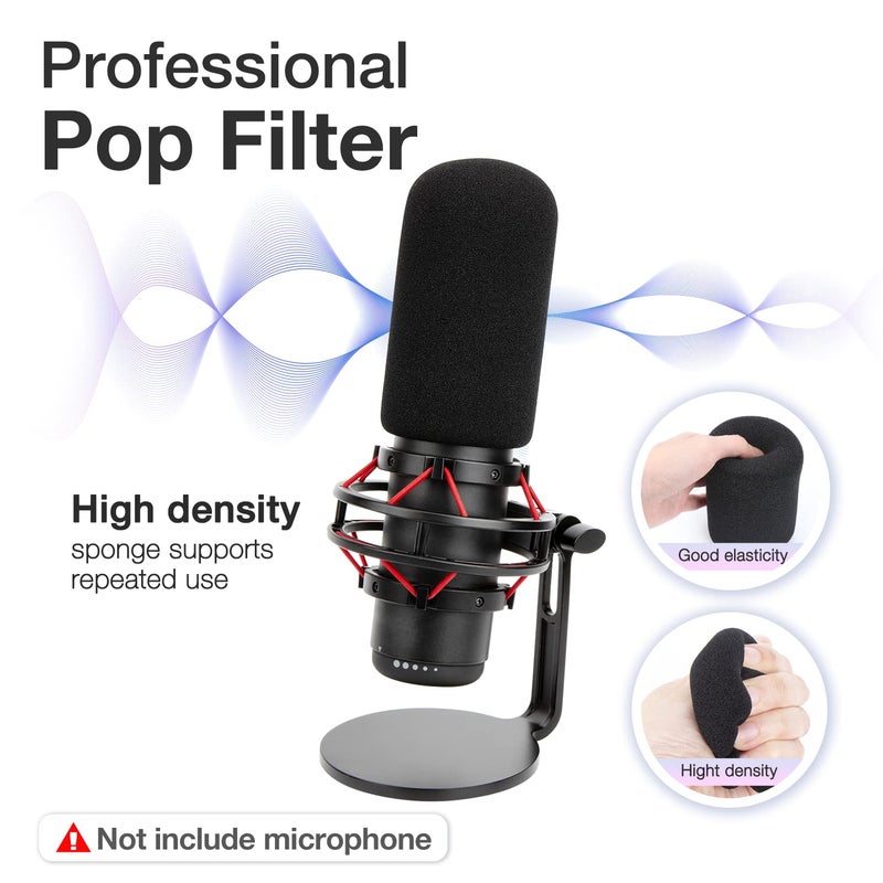SUNMON HyperX QuadCast Pop Filter Windscreen Compatible with HyperX QuadCast S Microphone - Mic Foam Windscreen Noise Reduction,Improved Sound Quality, Microphone Pop Filter for HyperX QuadCast - Image 4