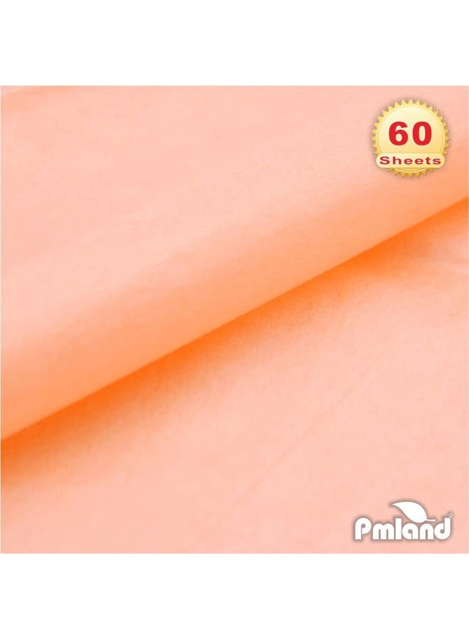 PMLAND Gift Wrapping Tissue Paper - Peach Color - 20 Inches x 26 Inches 60 Sheets - Image 2