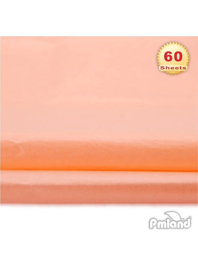 PMLAND Gift Wrapping Tissue Paper - Peach Color - 20 Inches x 26 Inches 60 Sheets - Image 3