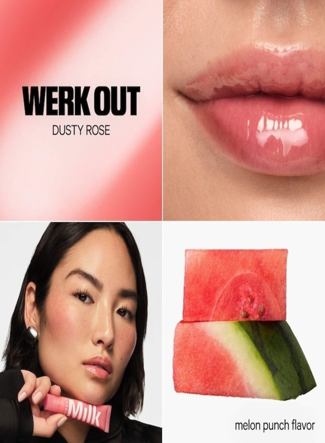 MILK MAKEUP Milk Makeup Balmade Hydrating Tinted Lip Balm Werk Out 12ml – Dusty Rose Tint with Melon Punch Flavor & Electrolytes  - Image 2