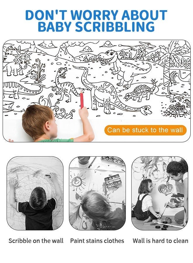 GROIC Animal Jumbo Giant Coloring Posterm with 12 Colored Pencils,Coloring Paper Roll for Kids, Wall Stickers Set, Children's Painting Scroll,Handmade Art Toys - Image 5