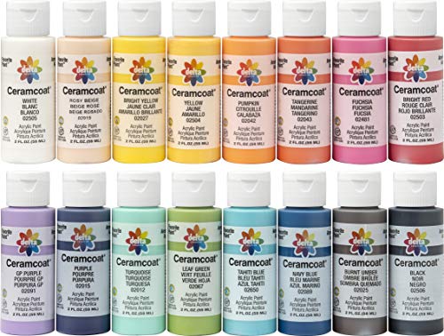Delta Creative PROMOADA3 16 Color Ceramcoat Acrylic Paint Set, Colors may vary, 2 Fl Oz (Pack of 16) - Image 1