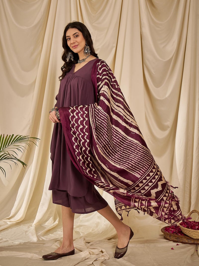 InWeave Women Regular Kurta with Palazzos & With Dupatta - Image 2