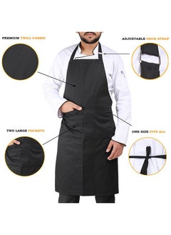 YANEK مريلة مطبخ YANEK | مريلة مطبخ قابلة للتعديل للجنسين مع جيوب | للمنزل والمطعم والمقهى  - Image 4