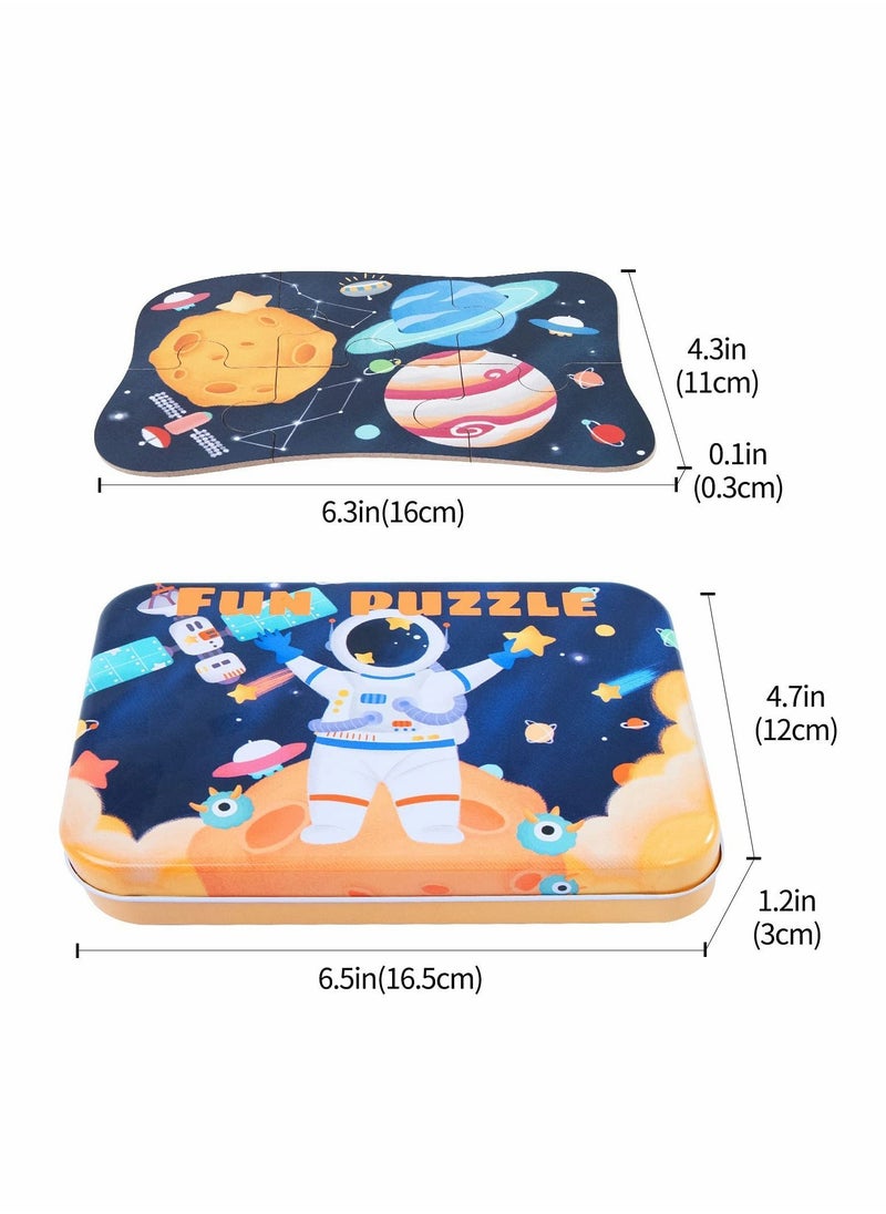 Y&D Astronaut Puzzles for 3 4 5 6 Year Olds, 5-in-1 Dinosaur Jigsaw with Iron Box Storage, Toys Gifts Boys, Girls, Kids and Children (Astronaut Jigsaw)  - Image 2