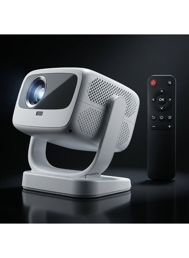 Smartberry HT3 Pro Smart Projector with Electric Focus, Auto Keystone Correction, Dual Band 5G WiFi, 8K HDR Support, Portable HD Home Theater Projector, USB Multimedia Connectivity, Remote Control, White - Image 3