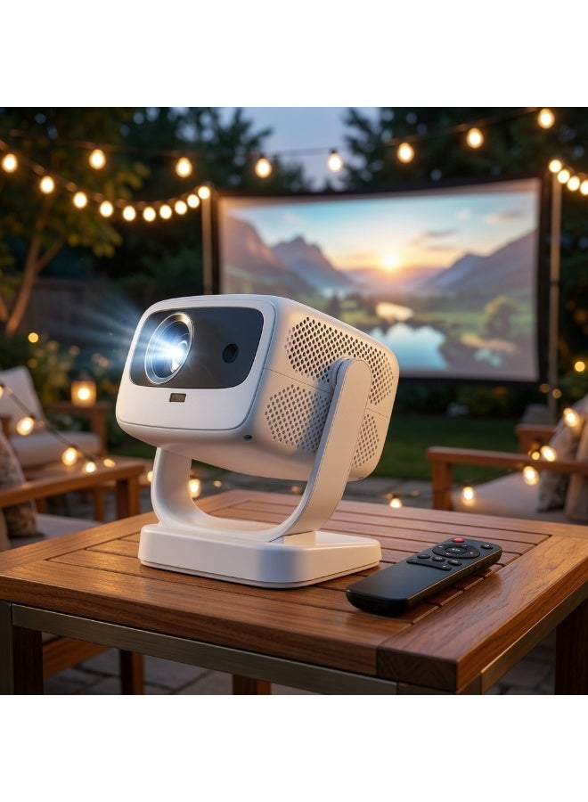Smartberry HT3 Pro Smart Projector with Electric Focus, Auto Keystone Correction, Dual Band 5G WiFi, 8K HDR Support, Portable HD Home Theater Projector, USB Multimedia Connectivity, Remote Control, White - Image 4