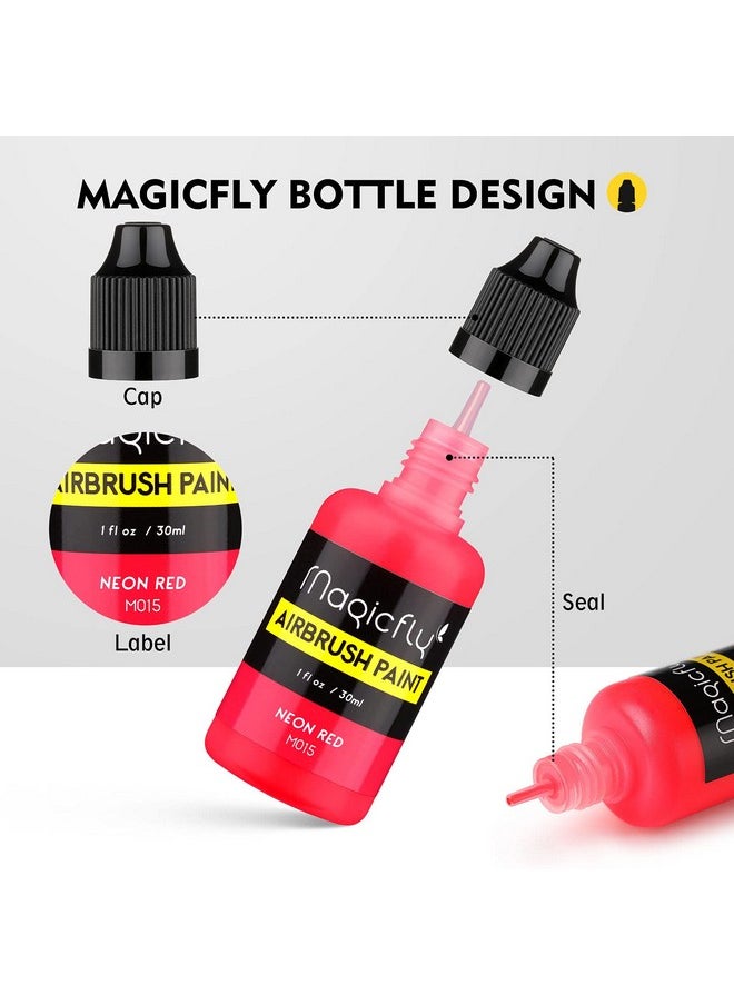 Magicfly Airbrush Paint 16 Colors Acrylic Airbrush Paint Set (30 Ml/1 Oz) Ready To Spray Opaque & Neon Colors Water Based Premium Airbrush Paint Kit For Beginners Hobbyist And Artists  - Image 4