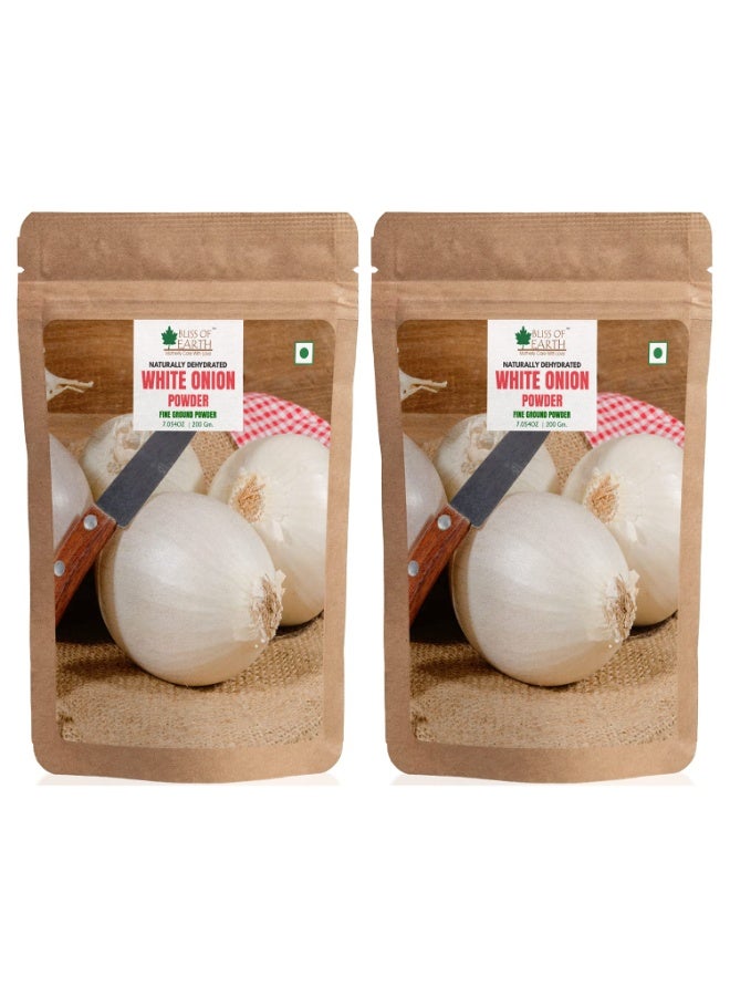 BLISS OF EARTH White Onion Powder 2x200g Natural Dehydrated for Cooking - Image 1