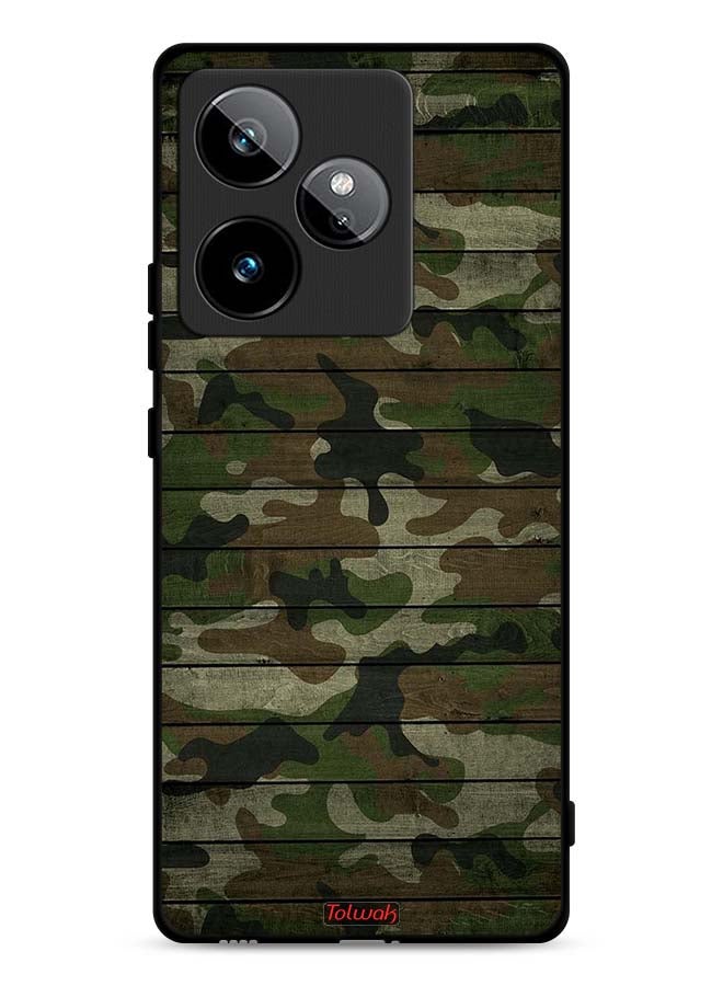 Tolwak Realme GT 7T 5G Protective Case Cover Camouflage Wooden Pattern
