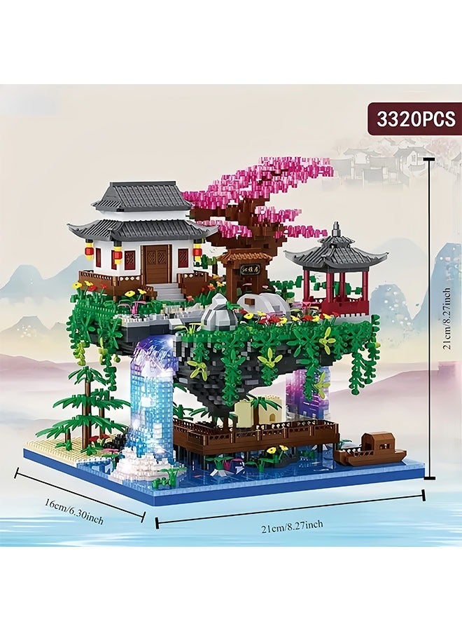 مصغرة بناء كتلة مجموعة الصين الخوخ ، الكرز بونساي مجموعة ، مجموعة من النماذج الكلاسيكية - Image 4