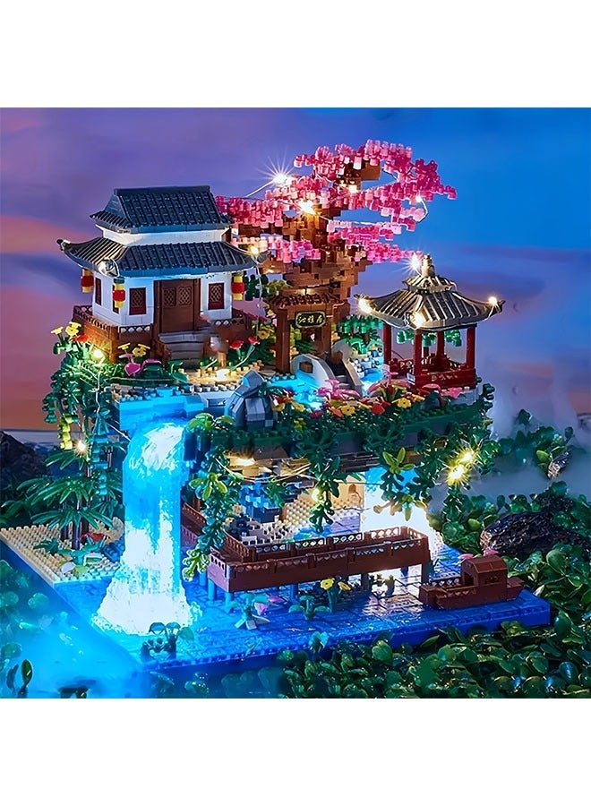 مصغرة بناء كتلة مجموعة الصين الخوخ ، الكرز بونساي مجموعة ، مجموعة من النماذج الكلاسيكية - Image 1