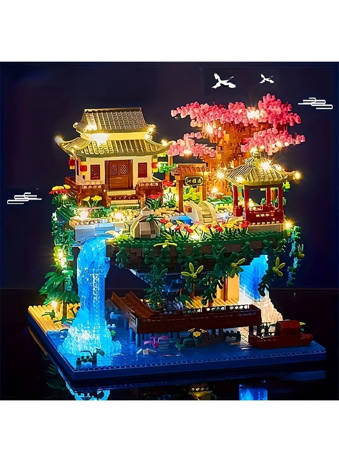 مصغرة بناء كتلة مجموعة الصين الخوخ ، الكرز بونساي مجموعة ، مجموعة من النماذج الكلاسيكية - Image 3