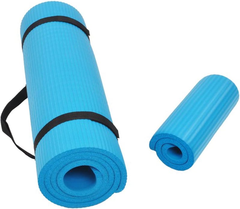 Fitvids All Purpose 1/2-Inch Extra Thick High Density Anti-Tear Exercise Yoga Mat and Knee Pad with Carrying Strap, Multiple Colors - Image 1