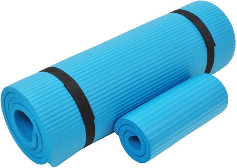 Fitvids All Purpose 1/2-Inch Extra Thick High Density Anti-Tear Exercise Yoga Mat and Knee Pad with Carrying Strap, Multiple Colors - Image 2