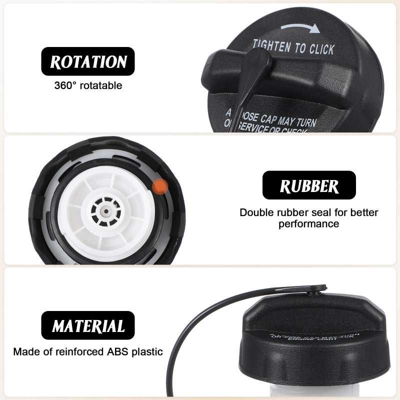 Black Fuel Tank Cap Replacement for Off Road SUV Automotive Gas Tank Seal - Image 4