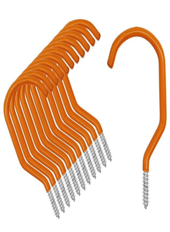 سكارتينك خطافات تخزين الدراجات الثقيلة من Scartink، 12 قطعة، برتقالية اللون، خطافات جدارية كبيرة مثبتة على الحائط والسقف - Image 1