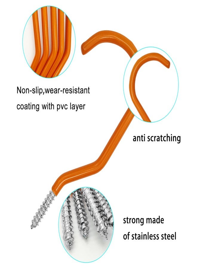 سكارتينك خطافات تخزين الدراجات الثقيلة من Scartink، 12 قطعة، برتقالية اللون، خطافات جدارية كبيرة مثبتة على الحائط والسقف - Image 3