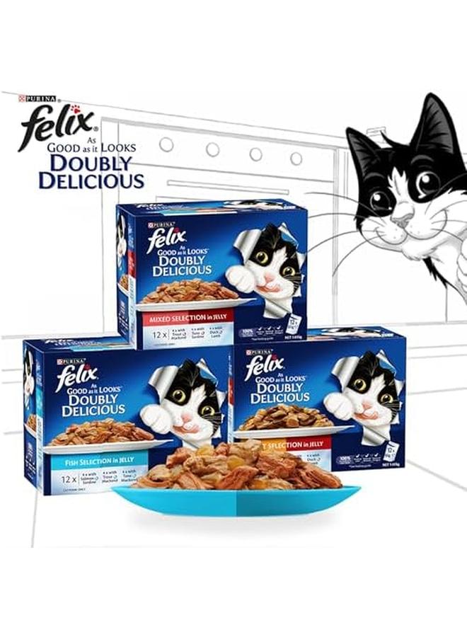 Felix As Good As It Look Doubly Delicious Wet Cat Food Fishy Selections 85G Pack Of 12 - Image 4