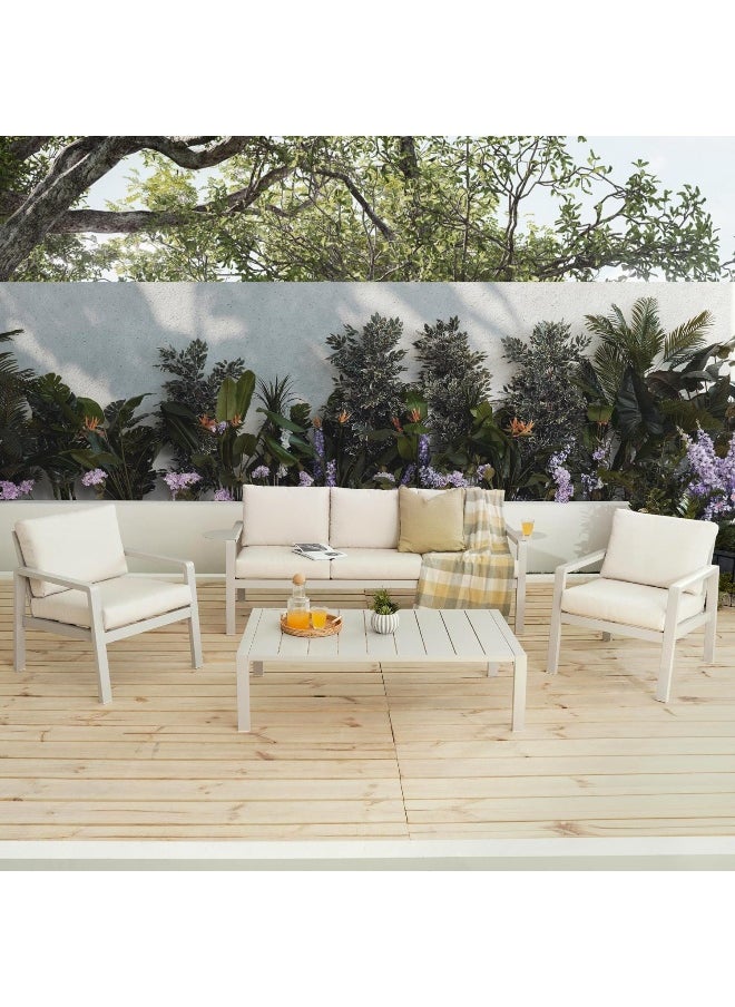 Pan Home Elegant Outdoor Sofa Set 3+1+1+Ct - Beige  - Image 3