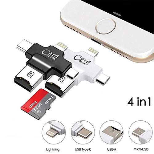 smars® 4 in 1 OTG Card Reader for Lightning to Micro SD/TF Card Readers Adapter for Lightning Type C Micro USB & USB Card Reader - Image 4