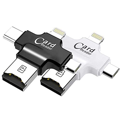 smars® 4 in 1 OTG Card Reader for Lightning to Micro SD/TF Card Readers Adapter for Lightning Type C Micro USB & USB Card Reader - Image 2
