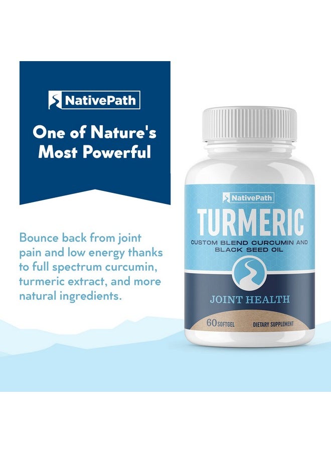 NativePath - Turmeric Curcumin With Black Seed Oil Joint Health And Antioxidant Supplement 60 Softgels - Image 1