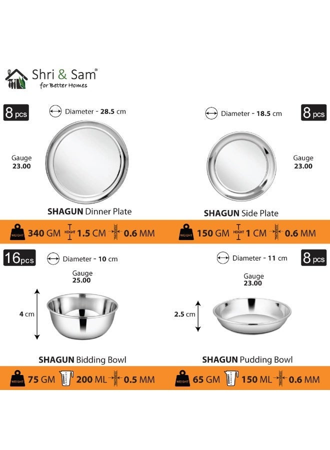 Shri & Sam Stainless Steel Shagun Dinner Set (101 Pcs Set) - Image 3