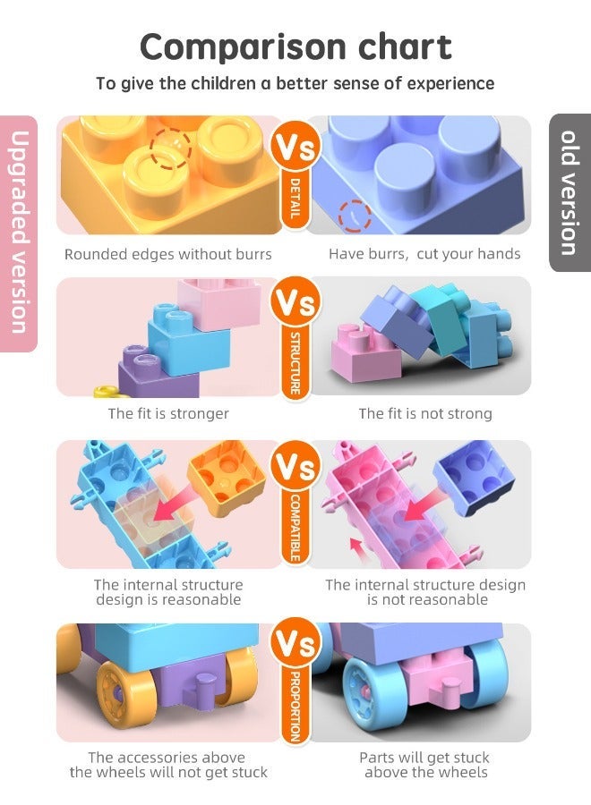 Meifen 260PCS Macaron Color Building Blocks Set Educational STEM Building Toy, Creative Construction Block Toys Set Learning Playset Kit for Boys Girls, Child Brain Development Preschool Kindergarten Toy Age 3+ - Image 4