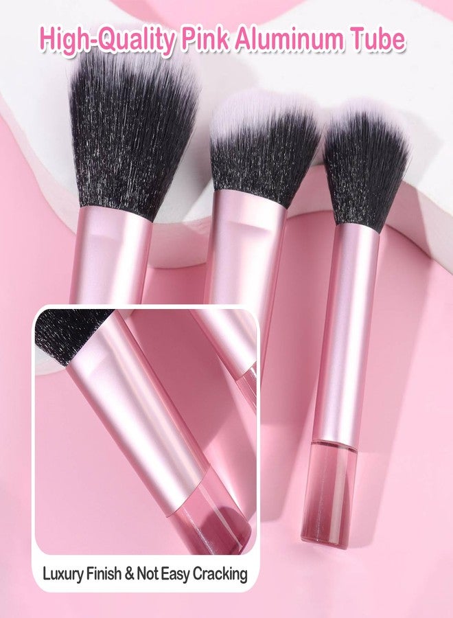 Kingtree 10PCS Mini Makeup Brushes with Pouch, Portable Makeup Brush Travel Set, Easy-taken ON THE GO Makeup Brush Full Complete Function Cosmetic Brushes for Girls - Image 4