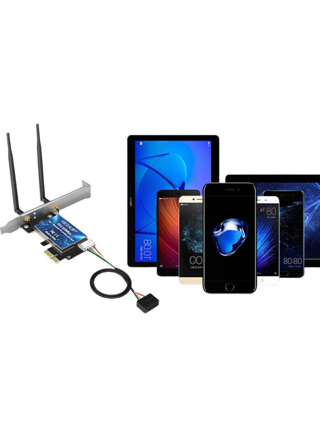 Edup Pci-E Wireless Network Card, 600M Dual-Band Wifi Bluetooth 4.0 Wireless Module, Bluetooth Adapter, Desktop Built-In, Computer Wifi Receiver Ep-9619 - Image 1