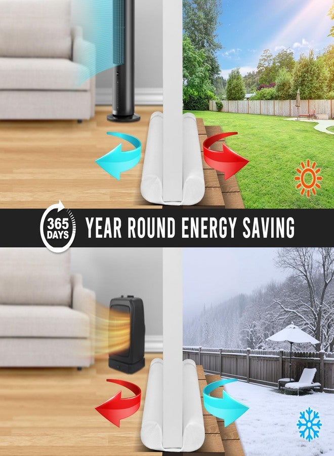 Comfyanno Under Door Draft Stopper - Bottom Door Gap Filler & Seal - Windproof Coating Cover - Fits 30” to 36” Door - Block Noise, Sound, Hot Air, Light, Wind - Easy Install Draft Blocker - White - Image 5