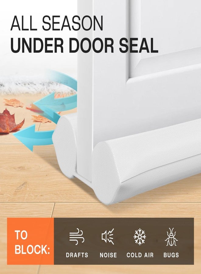 Comfyanno Under Door Draft Stopper - Bottom Door Gap Filler & Seal - Windproof Coating Cover - Fits 30” to 36” Door - Block Noise, Sound, Hot Air, Light, Wind - Easy Install Draft Blocker - White - Image 2