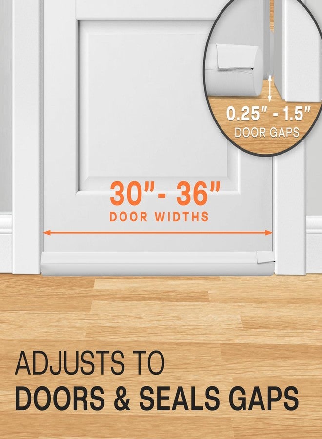 Comfyanno Under Door Draft Stopper - Bottom Door Gap Filler & Seal - Windproof Coating Cover - Fits 30” to 36” Door - Block Noise, Sound, Hot Air, Light, Wind - Easy Install Draft Blocker - White - Image 4