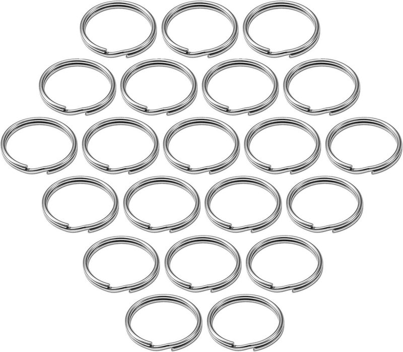 Lucky Line 1" Split Key Ring Bulk 100/Box, Nickel-Plated Tempered Steel, Heavy Duty Metal Key Chain Ring for Cars, Crafts, Lanyards - Image 1